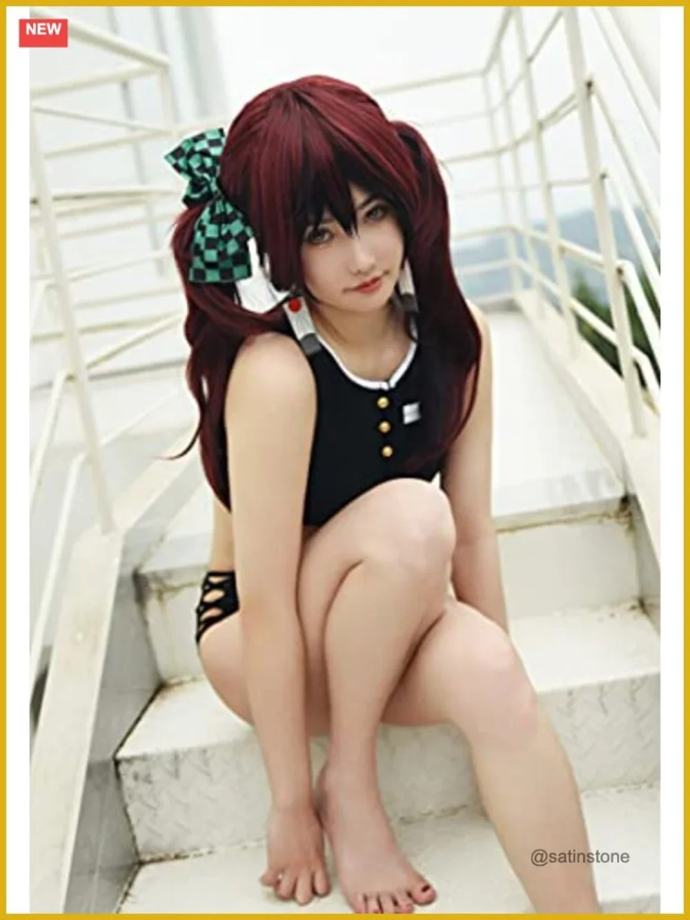 Anime Bikini Swimsuit Cosplay Bathing Suit Two Piece Polyester Spandex Swimwear
